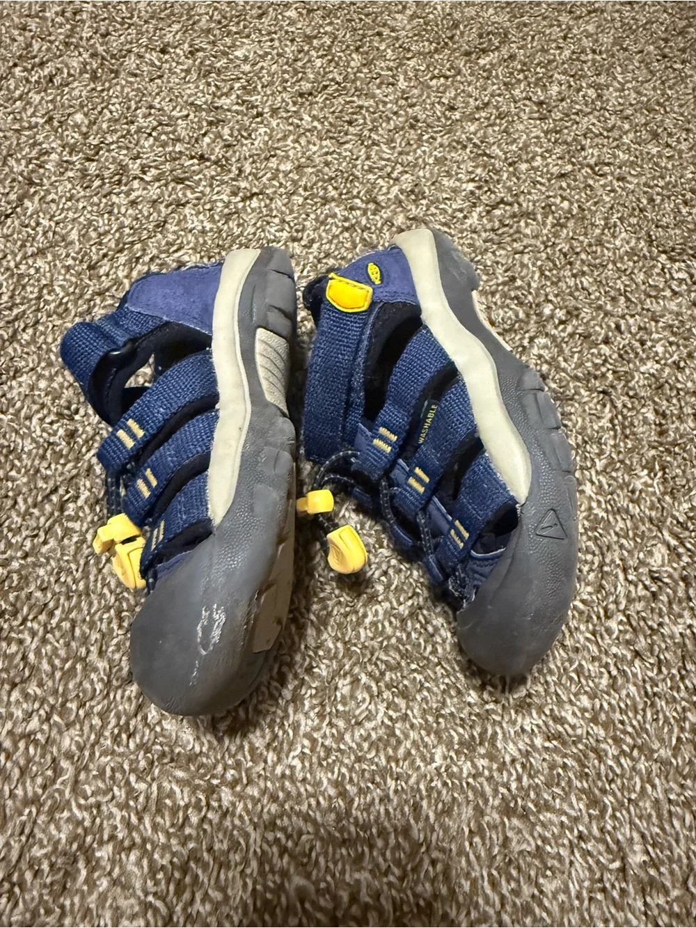Keen Kids Navy Blue Closed-Toe Sandals with Yellow Accents